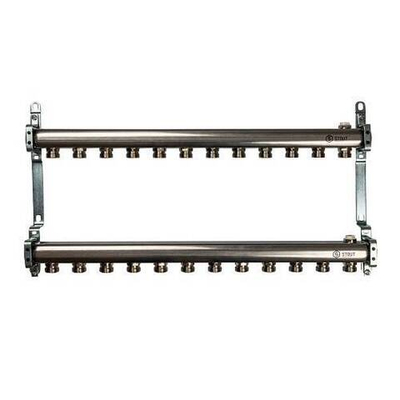 Коллекторная группа нерегулируемая STOUT SMS0923 - 1" на 12 контуров 3/4"EK (нерж.сталь)