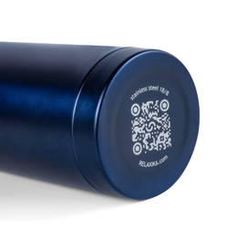 Термос Relaxika 101 (1 литр), темно-синий (стикерпак "7 вершин")