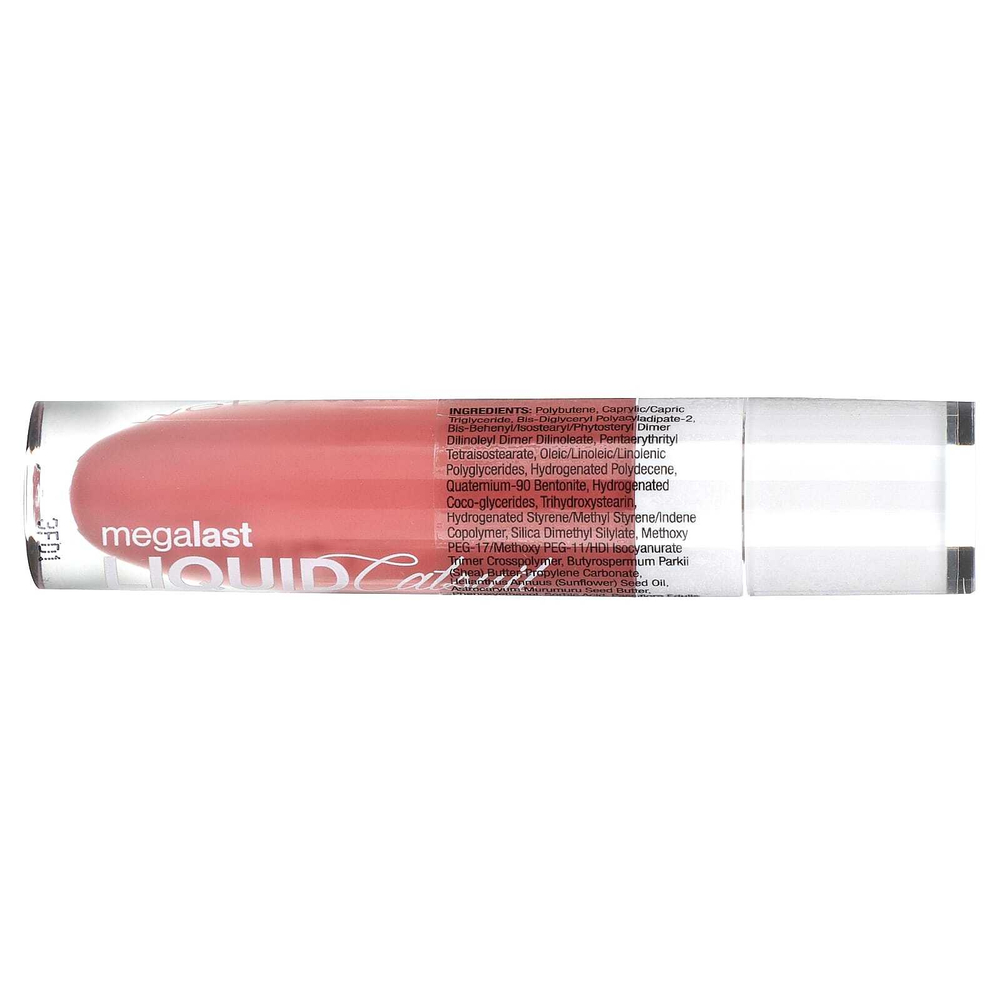 wet n wild, MegaLast, жидкий комбинезон, сияющая помада, оттенок 941B персиковый, 5,7 г (0,2 унции)