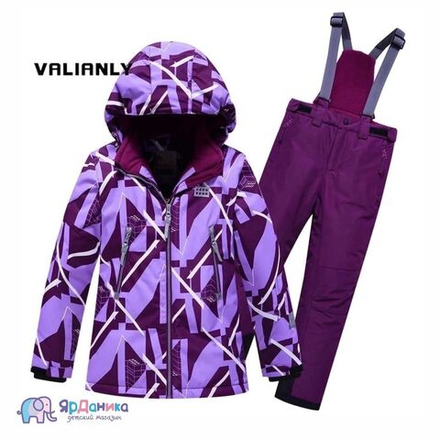 Зимний костюм Valianly фиолетовый, геометрия
