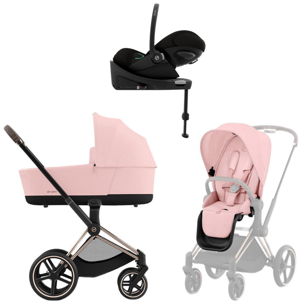 Коляска Cybex Priam IV Rosegold complete Cloud G Magic Black Base G 3 в 1 Peach Pink