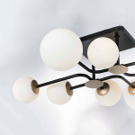 815380 Люстра CROCO 8х40W E14 ЧЕРНЫЙ МАТОВЫЙ/ЗОЛОТО