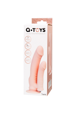 Реалистичный фаллоимитатор A-toys by TOYFA Twint, силикон, телесный, 19,5 см