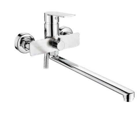 Смеситель для ванны с плоским поворотным изливом 350мм. Хром. Латунь (А) 35мм. AF17005