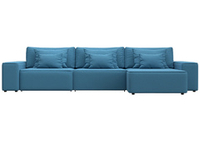 Диван угловой Лига-074 угол универсальный РОГОЖКА Амур 10 голубой