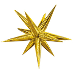 Шар фольгированный Звезда 3D 104 см (Золотой)