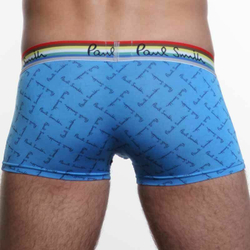 Мужские трусы боксеры Paul Smith синие с надписью