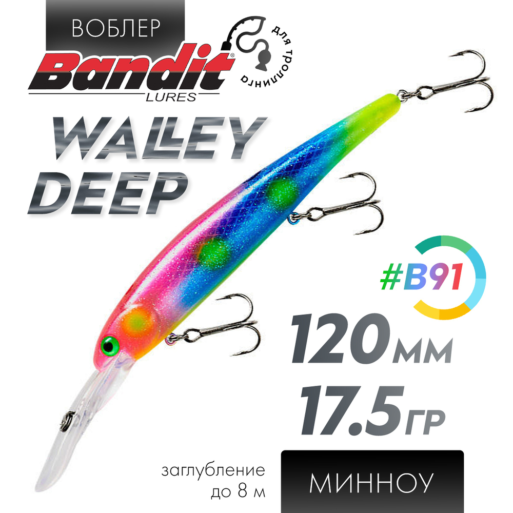 Воблер Bandit Walleye Deep (120мм, 17.5гр)