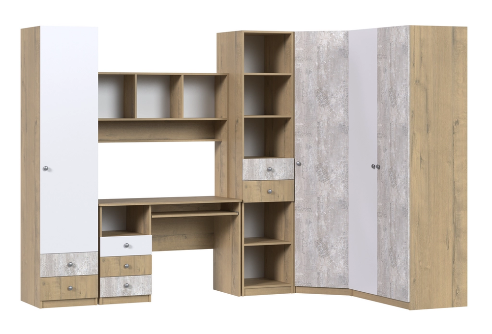 Пенал Ассоль Дуб бунратти/анкор белый/дельмар