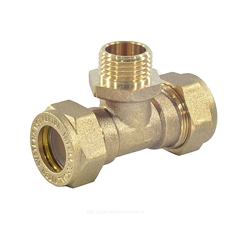 Тройник латунь 15Aх1/2"х15 обжим/НР STAHLMANN STML1501/215BEF