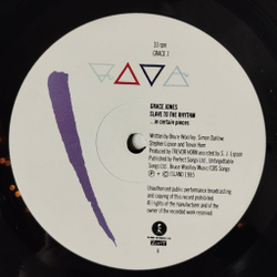 Винтажная виниловая пластинка LP Grace Jones Slave To The Rhythm (UK 1985)