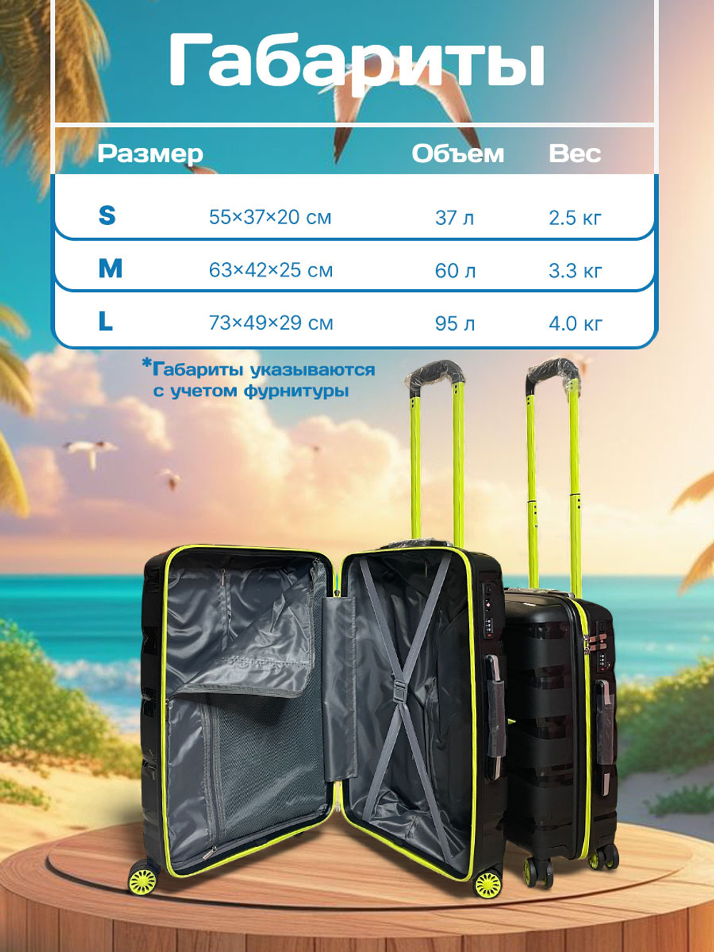 Ручная кладь Bon-Voyage PP Skycase#3, Черный, S