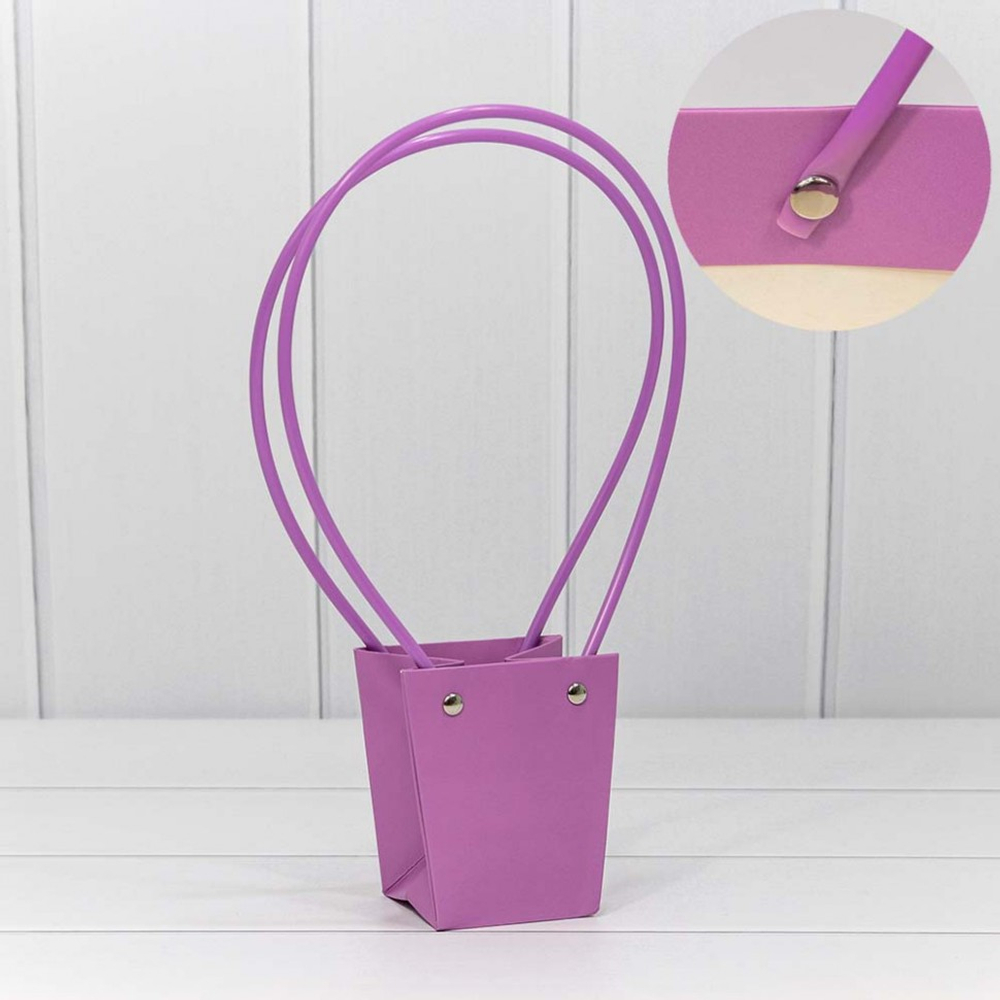 Пакет подарочный 10х9х6.5см Ваза для цветов (Сиреневый)