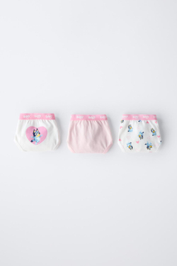 ZARA НАБОР ИЗ ТРЕХ ТРУСОВ С ПРИНТАМИ «БЛУИ» © LUDO STUDIO, РОЗОВЫЙ