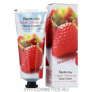 Крем для рук с экстрактом клубники FARMSTAY Visible Difference Hand Cream Strawberry 100 мл