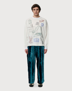 SHINYAKOZUKA БРЮКИ БАРХАТНЫЕ БИРЮЗОВЫЕ Dear, BAGGY