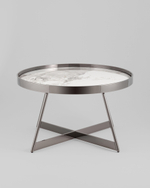 Журнальный столик Гера 80*80 см сталь тёмный хром