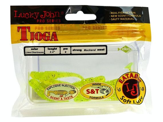 Виброхвосты съедобные LJ Pro Series TIOGA 2.4in (6,2 см), цв. 071, 9 шт.