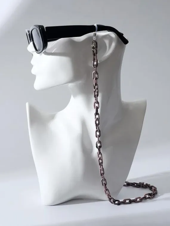 Цепочка для очков "Звенья" тени, цвет коричнево-бежевый, 70 см