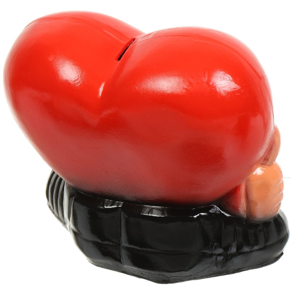 Копилка Сердце Улыбка, 20х17 см, арт.289, красн