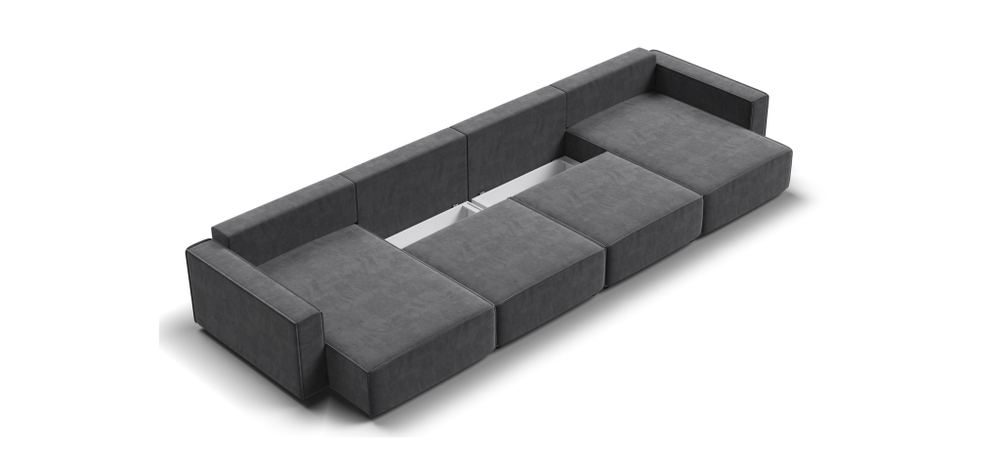 П-образный диван BOSS SOFT MODOOL Вельвет CORD графит