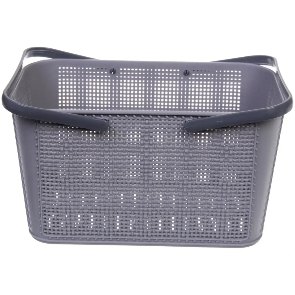 Корзинка хозяйственная «ФОЛЬК», цвет пудровый серый, 28.5*17.5*16см (лейбл)