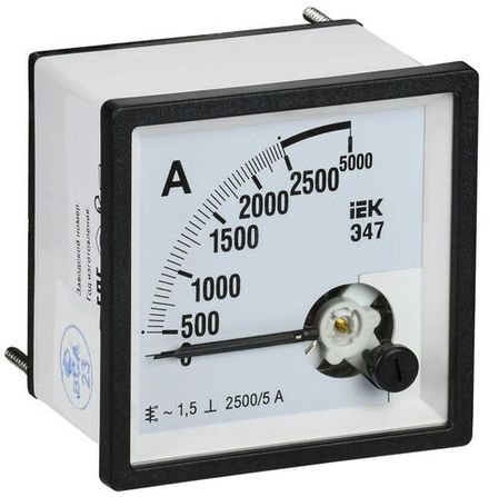 Амперметр Э47 2500/5А класс точн. 1.5 72х72мм IEK IPA10-6-2500-E