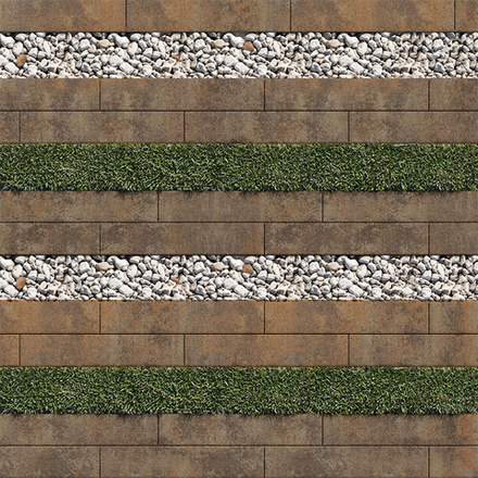 Тротуарная плитка ГАЗОННАЯ РЕШЕТКА - Листопад гладкий Клен