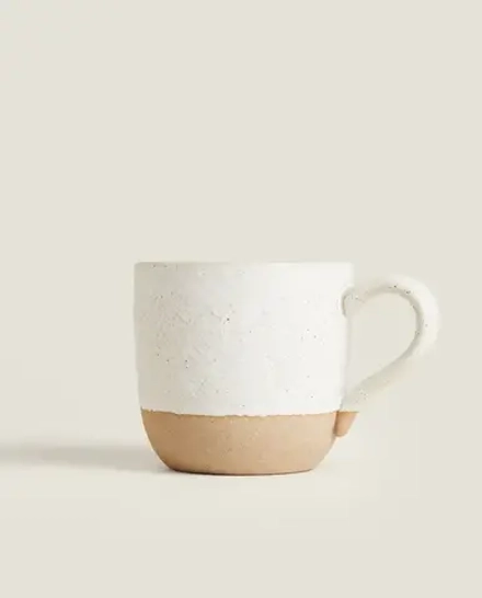 ZARA HOME КРУЖКА С ТИСНЕНИЕМ, ЭКРЮ