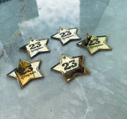 Топпер Бирка "23 февраля" звезда 4см 5шт