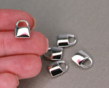 Подвеска замок мелкая 11х8 мм Южная Корея