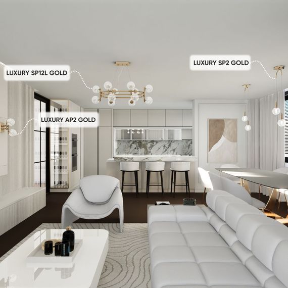 Подвесная люстра Crystal Lux Luxury SP12L Gold