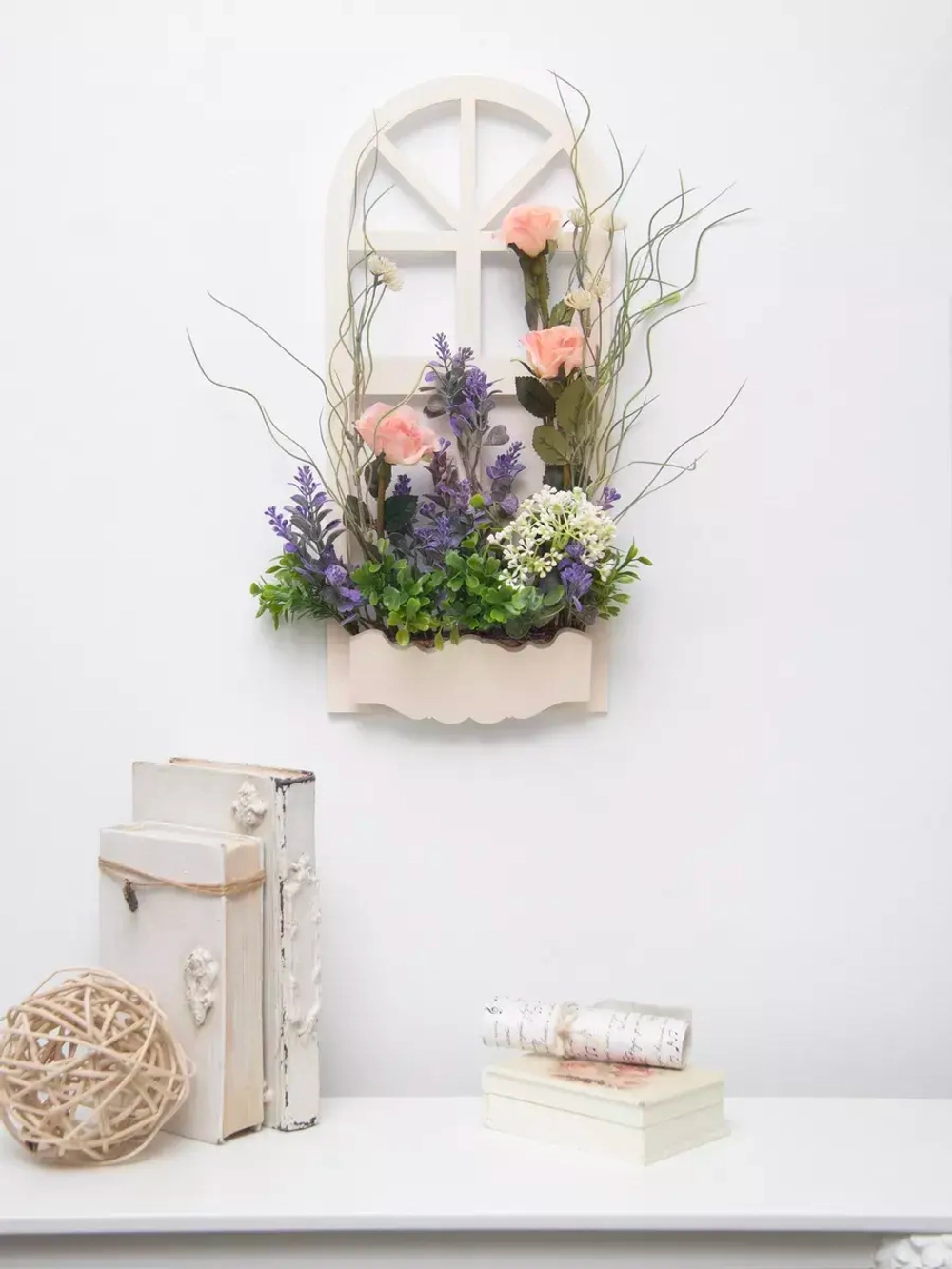 Панно на стену для интерьера "Окно с цветами"