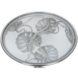 Столик приставной Monstera Deliciosa (Монстера) Античное серебро