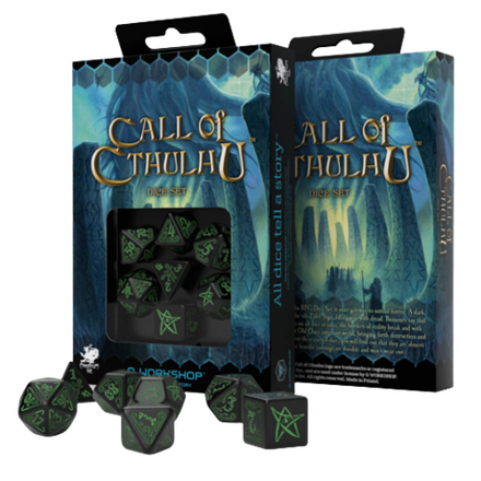 Набор игральных костей Зов Ктулху: светящиеся в темноте