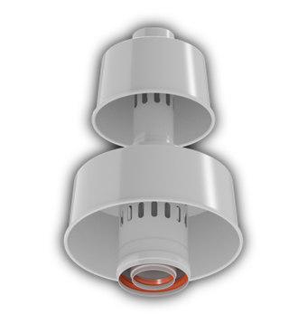 Оголовок дымохода с ветрозащитой D60/100 белый (алюминий)