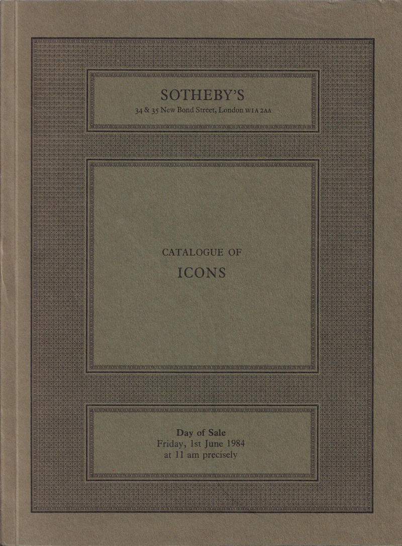 Каталог аукциона Sotheby's, Лондон, Иконы от 1 июня 1984 года