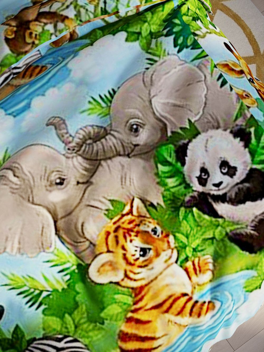 Пододеяльник бязь Сказка "В мире животных" 1,5-спальный на молнии 145x205 см