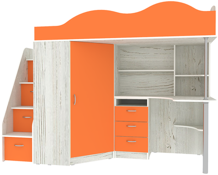 Кровать-чердак КарИВи Пионер Винтерберг Оранжевый