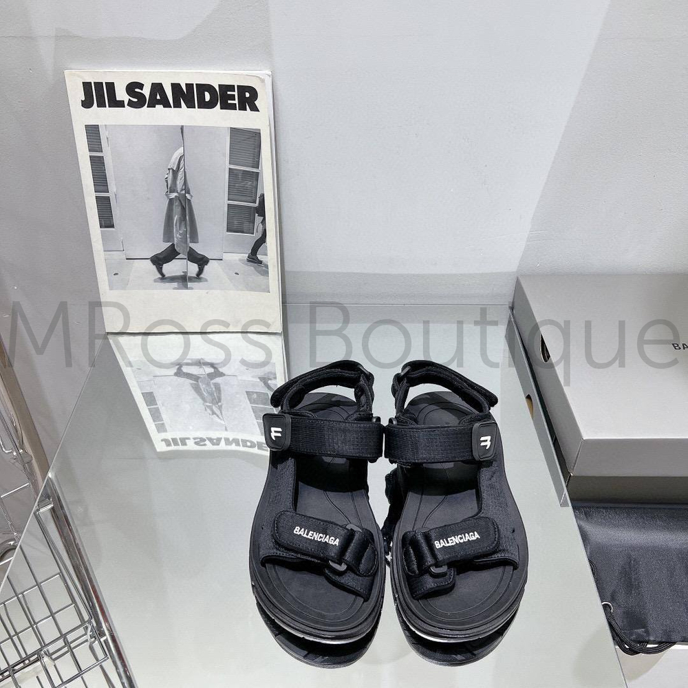 Черные текстильные сандалии Balenciaga премиум класса