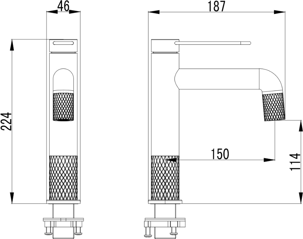 Смеситель для раковины STWORKI Левангер S07010BK матовый черный