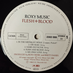 Винтажная виниловая пластинка LP Roxy Music Flesh and Blood (Germany 1980)