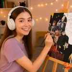 Картина по номерам DanDaDan Айра Ширатори, Дзин Ендзёдзи, Кэн Такакура, Момо Аясэ, Сэйко Аясэ, Турбо-бабка