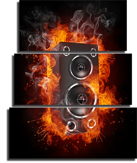 Модульная картина "Огненная колонка"