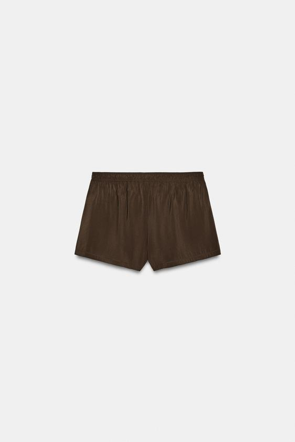 ZARA СВОБОДНЫЕ ШОРТЫ С ПУГОВИЦАМИ, ШОКОЛАДНО-КОРИЧНЕВЫЙ