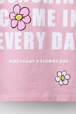 ZARA ФУТБОЛКА С ПРИНТОМ THE SMURFS ™, ЛИНЯЛЫЙ РОЗОВЫЙ