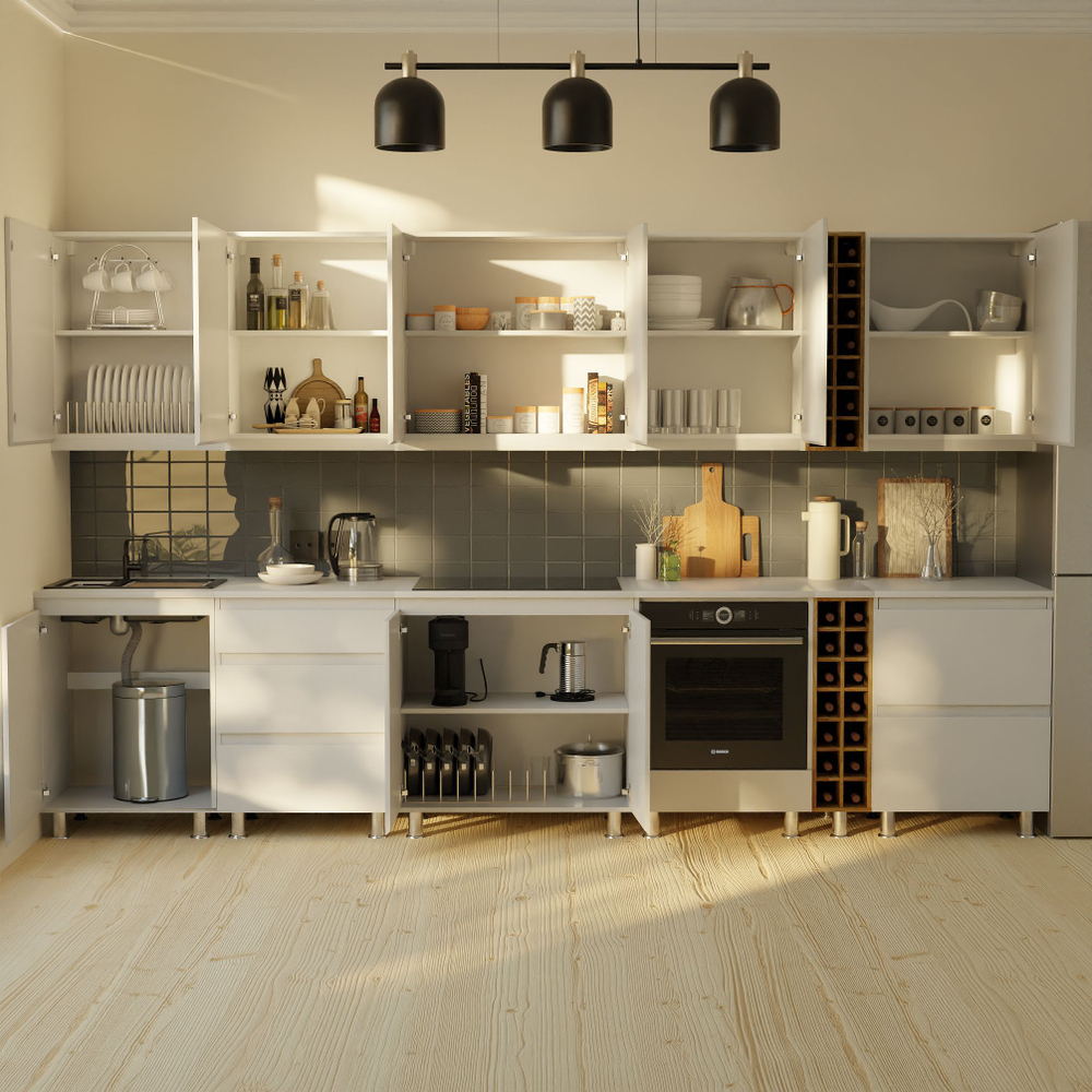 Кухонный напольный модуль для бутылок 20х31х83 Валенсия из массива дуба без столешницы, винный шкаф на ножках