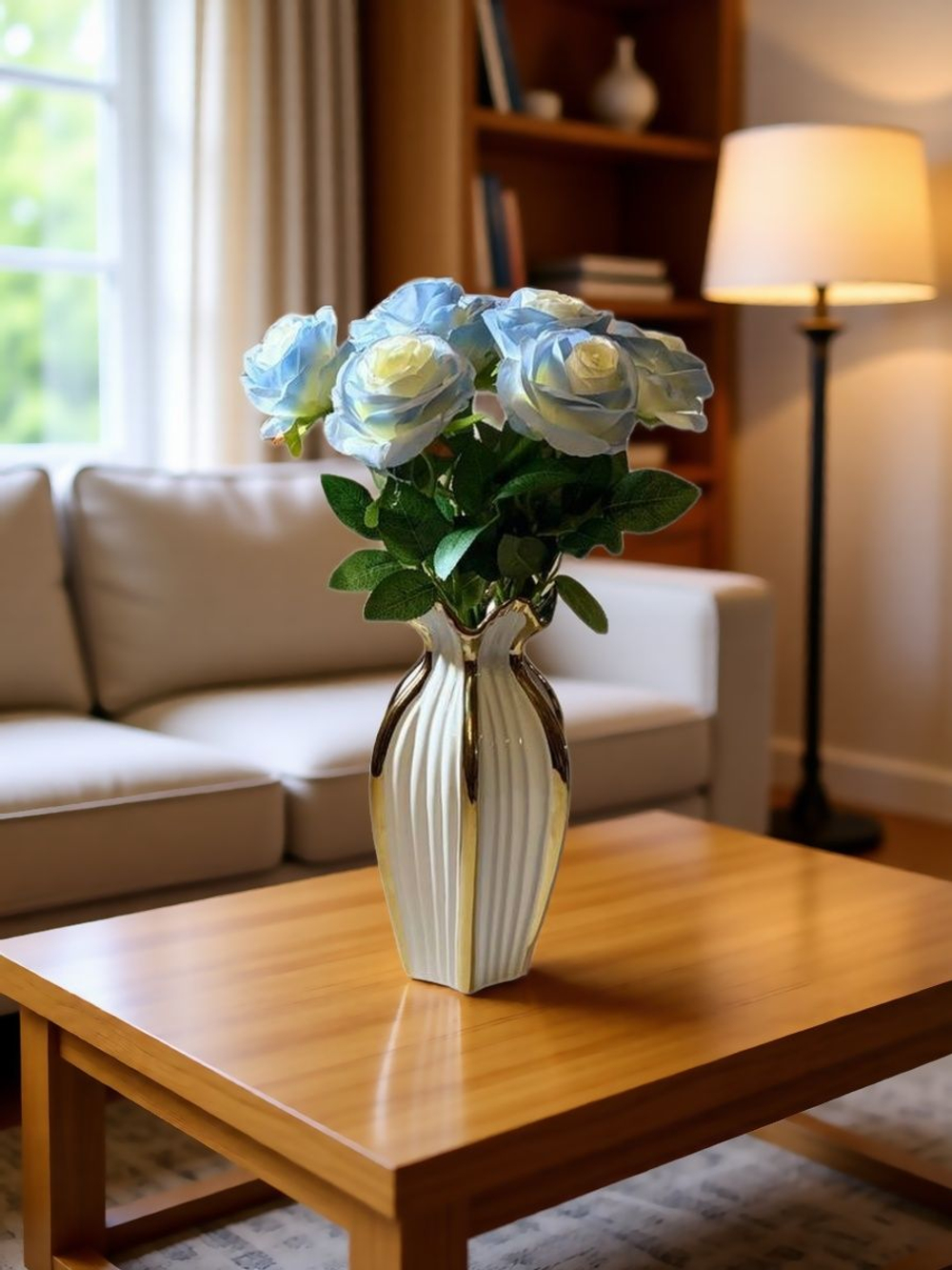 Искусственные цветы, желтые подсолнухи / Высота 44 см. 9 стебелей 9 бутонов/