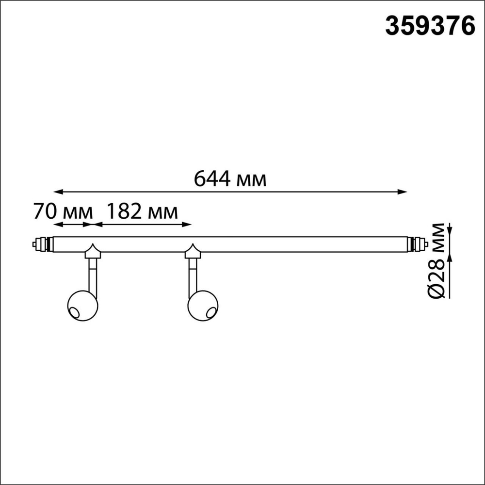 359376 KONST NT24 038 черный Светильник диммир. со сменой цв. температ. (управл. - пульт ДУ или прилож. Smart Life) IP20 LED 14W 48V 3000-6000К GLAT
