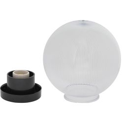 Садово-парковый светильник ЭРА НТУ 02-60-202 шар прозрачный призма на опору / кронштейн IP44 Е27 max60Вт d200mm | Садово-парковые светильники